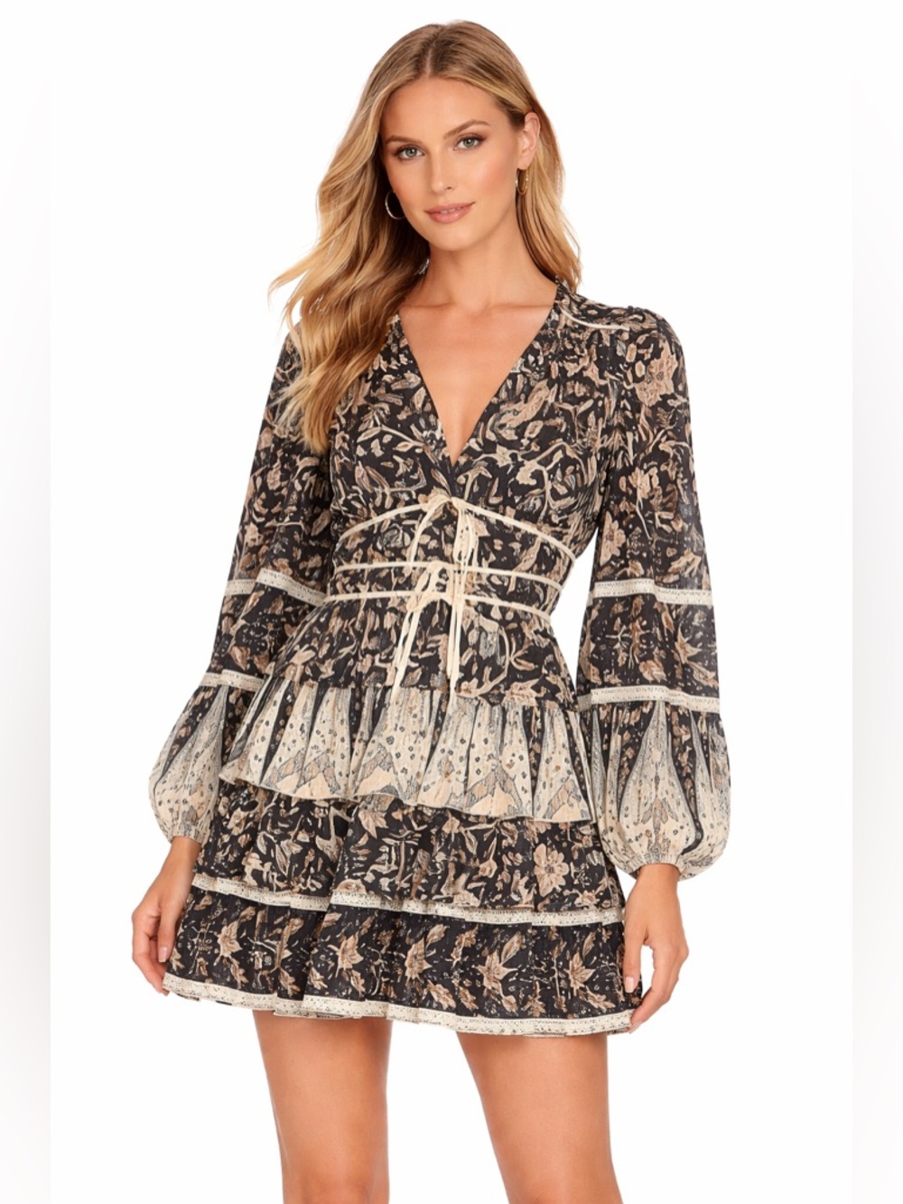 Ulla Johnson Nina Boho Floral Long Sleeve Dress ~ Sz 0 - Picture 2 of 11